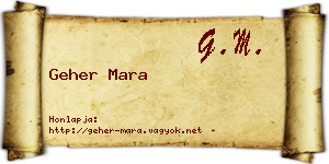 Geher Mara névjegykártya